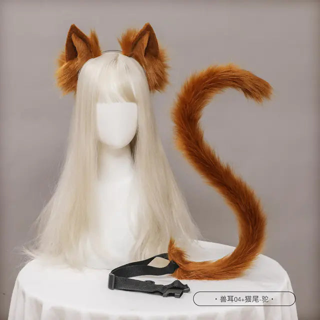 Conjunto de accesorios para Therians con orejas y cola de gato