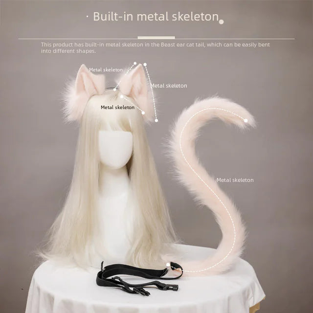 Conjunto de accesorios para Therians con orejas y cola de gato
